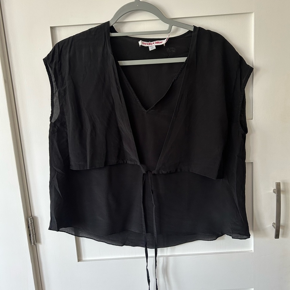 See By Chloe Black Sheer Blouse